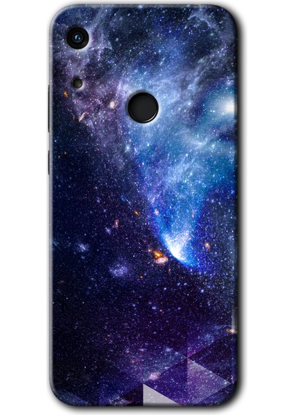 Huawei Y6S 2019 Kılıf Hd Desen Baskılı Arka Kapak + Kırılmaz Cam - Galaksi