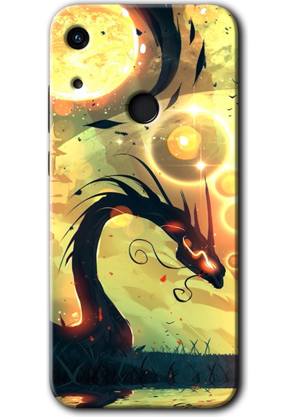 Huawei Y6S Kılıf Hd Desen Baskılı Arka Kapak + Esnek Nano Cam - Digital Dragon
