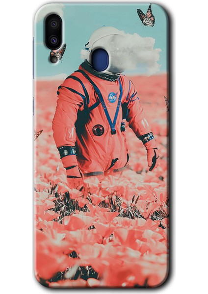 Galaxy M10S Kılıf Hd Desen Baskılı Arka Kapak + Kırılmaz Cam - Uzay Bahçesi
