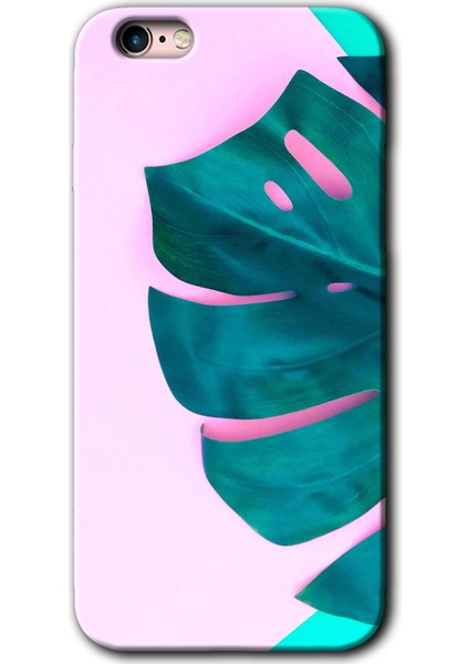 iPhone 6s Kılıf Hd Desen Baskılı Arka Kapak + Kırılmaz Cam - 3D Yaprak