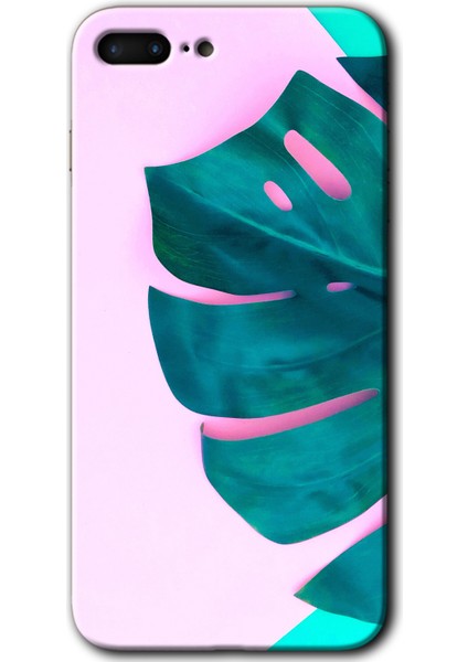 Apple iPhone 8 Plus Kılıf Hd Desen Baskılı Arka Kapak - 3D Yaprak