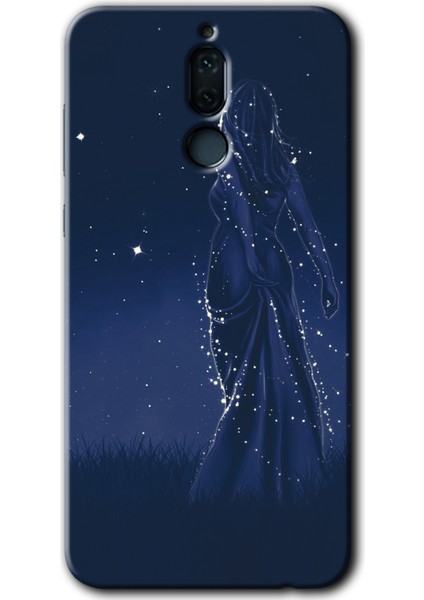 Huawei Mate 10 Lite Kılıf Hd Desen Baskılı Arka Kapak + Kırılmaz Cam - Gecenin Kraliçesi