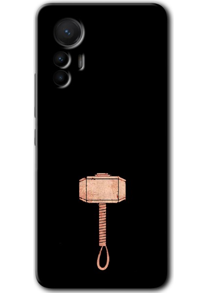Xiaomi Mi 12 Lite Kılıf Hd Desen Baskılı Arka Kapak + Esnek Nano Cam - Thor Çekiç