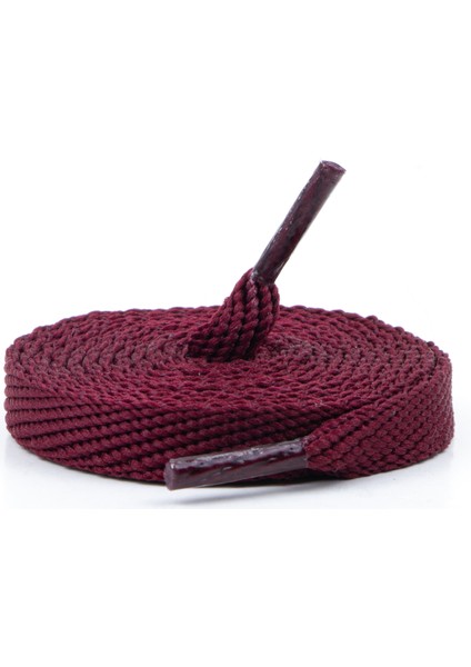 Spor Ayakkabı Bağcığı 120 cm Yassı Örgü Bağcık Bot Spor Bağcık 1 Çift ( Bordo )