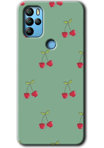 General Mobile Gm 21 Pro Kılıf Hd Desen Baskılı Arka Kapak + Esnek Nano Cam - Kiraz Berry