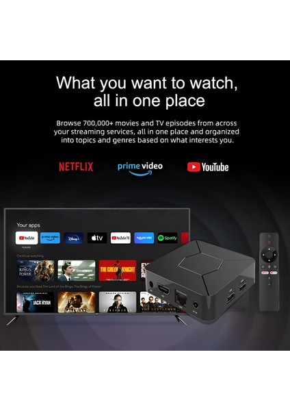 4K Android TV Pro Box / Sesli Komut & Google Asistan Prime Android TV Box & Akılı Smart Kutu