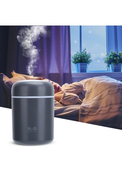 Humidifier 300 ml Ulrasonik Hava Nemlendirici Buhar Makinesi ve Aroma Difüzörü H2O 4507