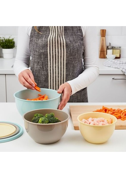 5 Parça Kapaklı Saklama Kabı 5 Parça Meridyendukkan Pastel Renkler Çok Renkli Saklama Kapları