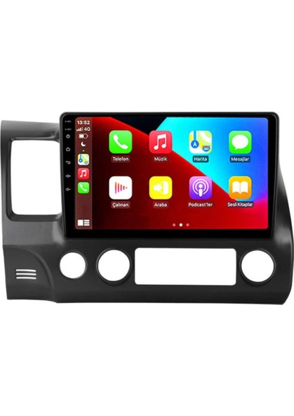 Honda Fd 6 Android 4gb Ram 64GB Rom Carplay 8 Çekirdek Navigasyon Multimedya Oto Teyp