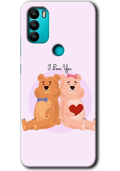 General Mobile Gm 21 Plus Kılıf Hd Desen Baskılı Arka Kapak + Esnek Nano Cam - Sevgili Ayıcık