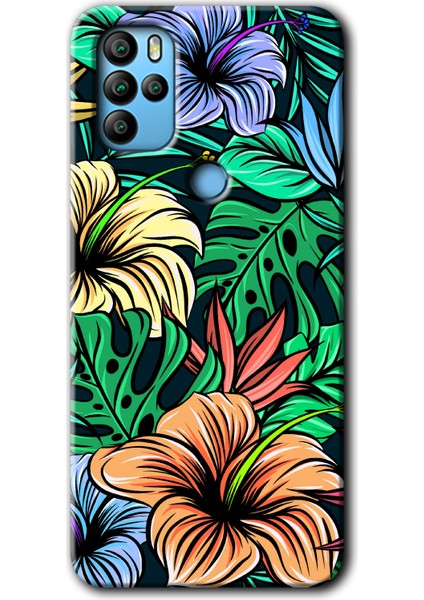 General Mobile Gm 21 Pro Kılıf Hd Desen Baskılı Arka Kapak + Esnek Nano Cam - Hibiscus Flowers