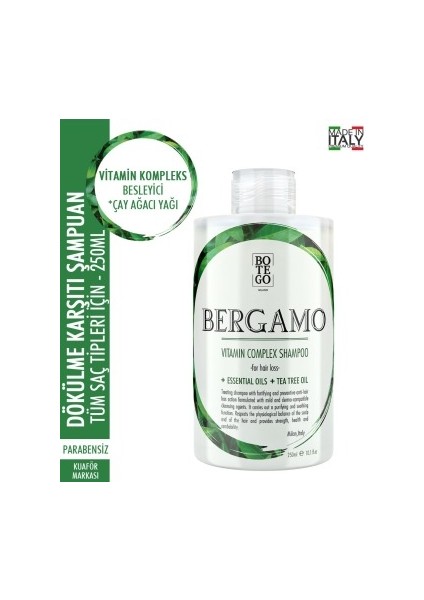 Bergamo Vitamin Complex Dökülme Önleyici Şampuan 250 ml Dökülen Saçlar, Hassas Baş Derisi