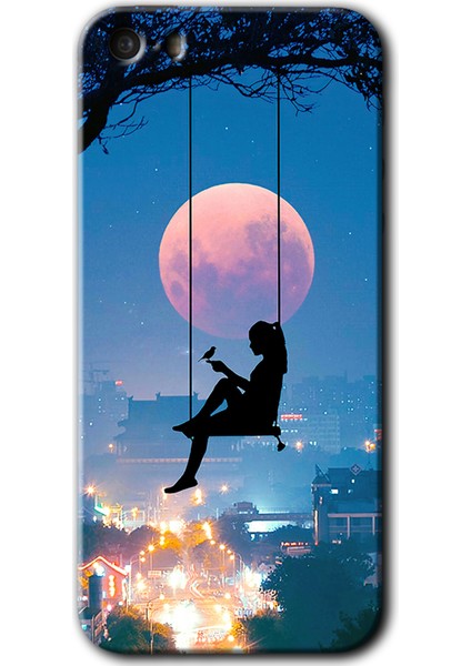 iPhone 5s Kılıf Hd Desen Baskılı Arka Kapak + Kırılmaz Cam - Yalnız Kadın
