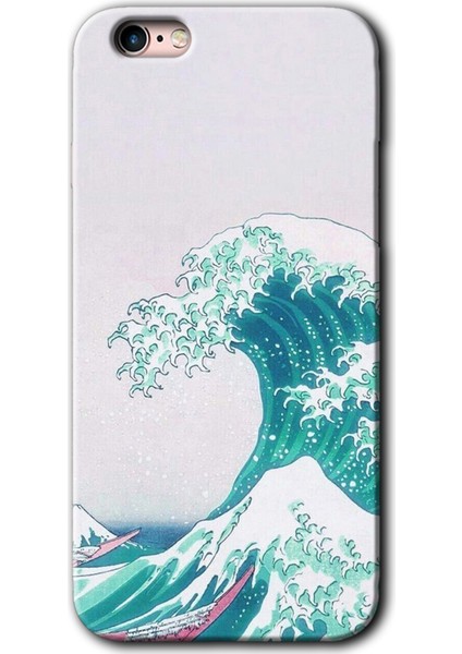 iPhone 6s Plus Kılıf Hd Desen Baskılı Arka Kapak + Kırılmaz Cam - Dalga