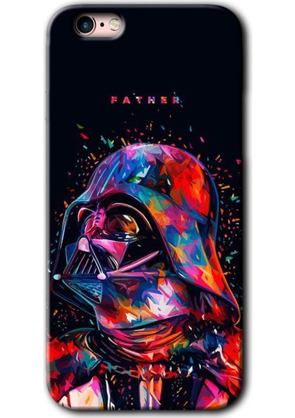 iPhone 6s Kılıf Hd Desen Baskılı Arka Kapak + Kırılmaz Cam - Father Vader