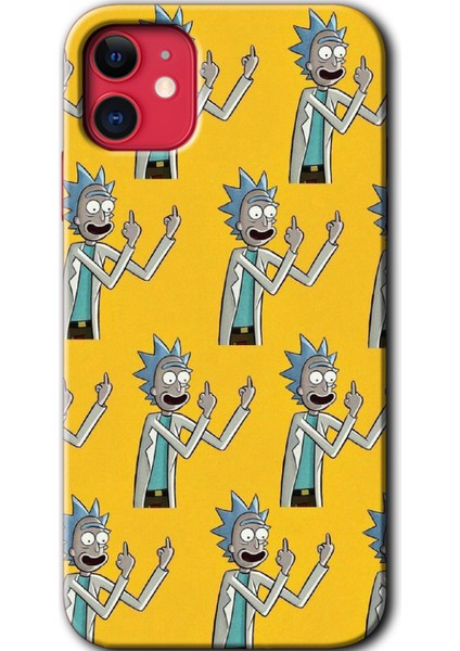 iPhone 11 Kılıf Hd Desen Baskılı Arka Kapak + Kırılmaz Cam - Rick Felsefesi