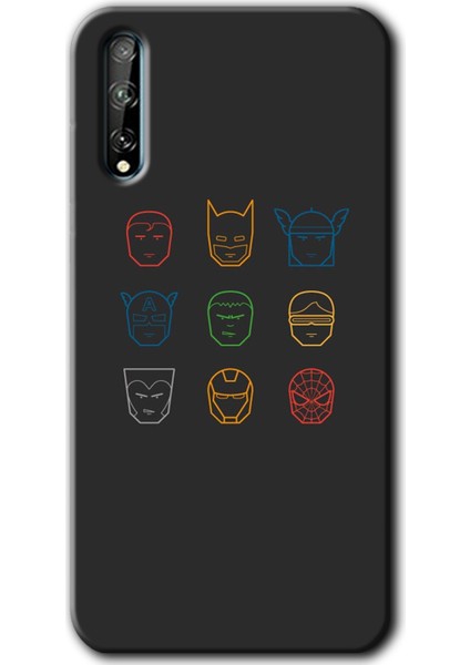 Huawei Y8P Kılıf Hd Desen Baskılı Arka Kapak - Avengers Minimalism