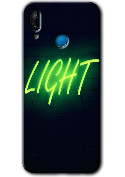 Huawei P20 Lite Kılıf Hd Desen Baskılı Arka Kapak - Neon Inscription