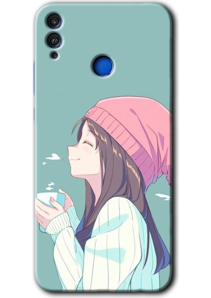 Honor 8x Kılıf Hd Desen Baskılı Arka Kapak + Kırılmaz Cam - Happy Girl