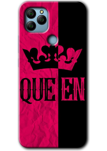 General Mobile Gm 22 Plus Kılıf Hd Desen Baskılı Arka Kapak + Kırılmaz Cam - Queen