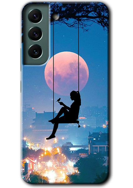 Galaxy S22 Plus Kılıf Hd Desen Baskılı Arka Kapak + Esnek Nano Cam - Yalnız Kadın