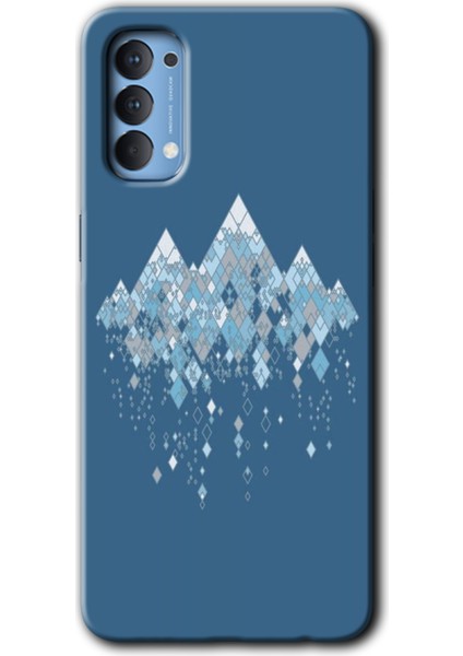 Oppo Reno 4 Kılıf Hd Desen Baskılı Arka Kapak + Kırılmaz Cam - Iceberg