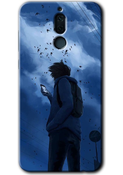 Huawei Mate 10 Lite Kılıf Hd Desen Baskılı Arka Kapak - Sonbahar Yalnızlığı