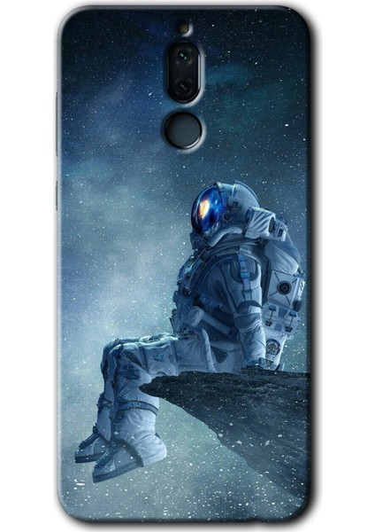 Huawei Mate 10 Lite Kılıf Hd Desen Baskılı Arka Kapak - Astronot Yalnızlığı