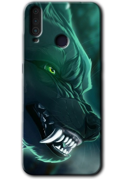General Mobile Gm 10 Kılıf Hd Desen Baskılı Arka Kapak + Kırılmaz Cam - Yeşil Kurt