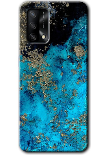 Oppo A74 Kılıf Hd Desen Baskılı Arka Kapak + Kırılmaz Cam - Klas Mermer