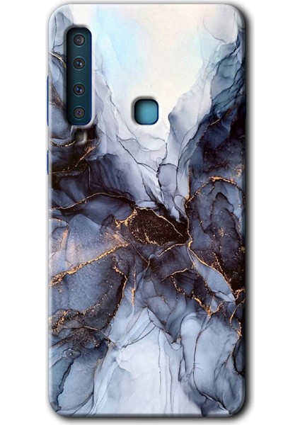 Galaxy A9 2018 Kılıf Hd Desen Baskılı Arka Kapak + Esnek Nano Cam - Otantik Mermer