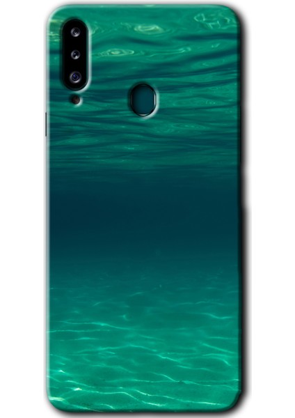 Galaxy A20S Kılıf Hd Desen Baskılı Arka Kapak + Kırılmaz Cam - Derin Deniz