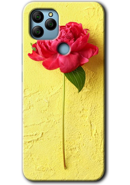 General Mobile Gm 21 Kılıf Hd Desen Baskılı Arka Kapak + Kırılmaz Cam - Kırmızı Gül