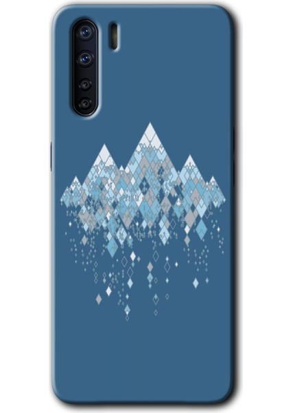 Oppo A91 Kılıf Hd Desen Baskılı Arka Kapak + Kırılmaz Cam - Iceberg