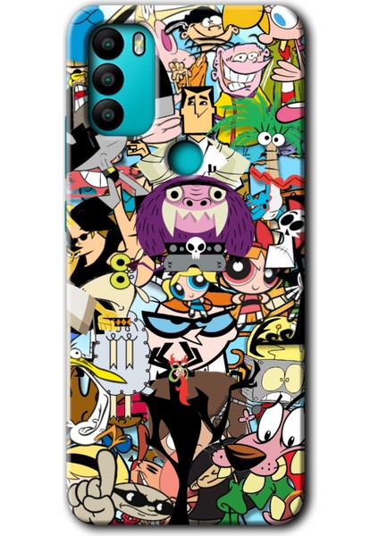 General Mobile Gm 21 Plus Kılıf Hd Desen Baskılı Arka Kapak + Kırılmaz Cam - Süper Çizgi Kahramanlar