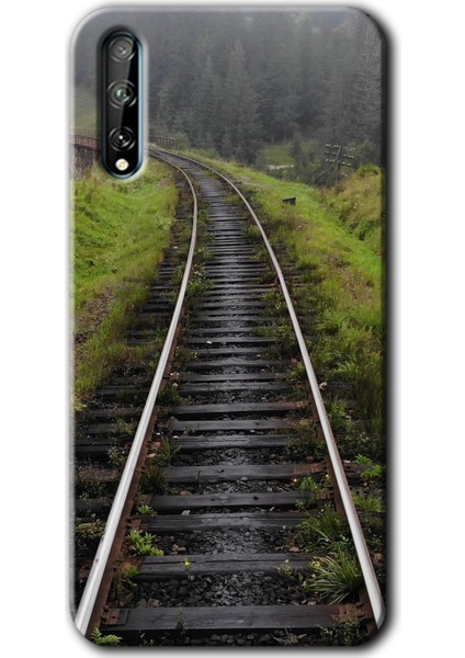 Huawei P Smart S Kılıf Hd Desen Baskılı Arka Kapak - Tren Yolu