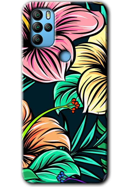 General Mobile Gm 21 Pro Kılıf Hd Desen Baskılı Arka Kapak + Kırılmaz Cam - Çizim Çiçekler