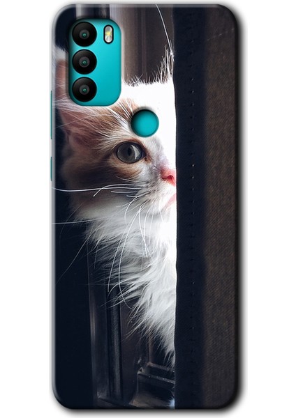 General Mobile Gm 21 Plus Kılıf Hd Desen Baskılı Arka Kapak + Kırılmaz Cam - Kedi Bakışı
