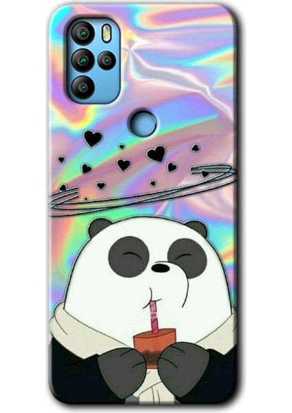 General Mobile Gm 21 Pro Kılıf Hd Desen Baskılı Arka Kapak + Kırılmaz Cam - Milkshake Panda