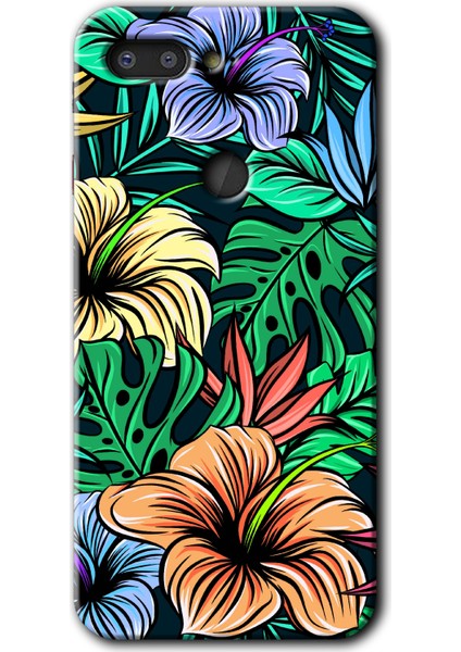 General Mobile Gm 9 Pro Kılıf Hd Desen Baskılı Arka Kapak + Kırılmaz Cam - Hibiscus Flowers