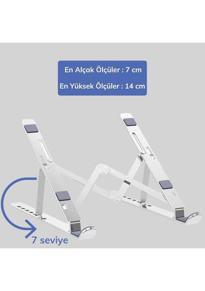 Ayarlanabilir Dizüstü Destek Tabanı Tamamen Katlanabilir Taşınabilir Laptop Yükseltici (3791)