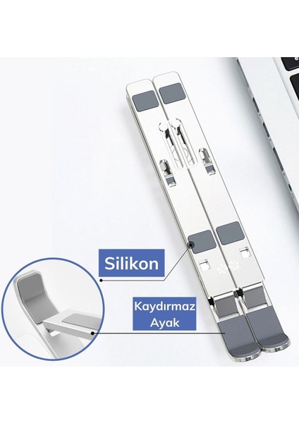 Ayarlanabilir Dizüstü Destek Tabanı Tamamen Katlanabilir Taşınabilir Laptop Yükseltici (3791)