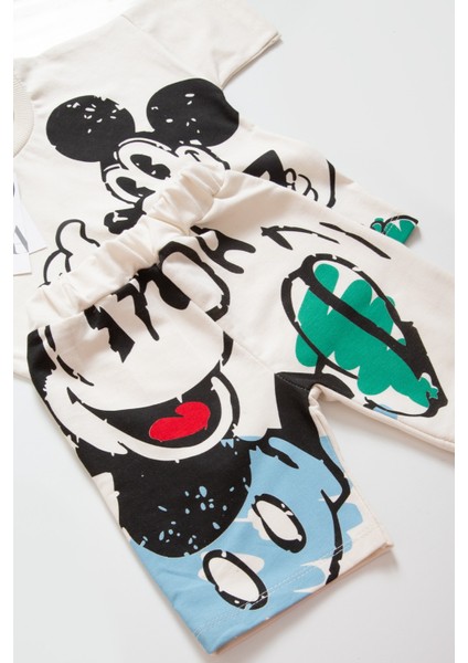 Çocuk Mickey Mouse Zara Şortlu Ikili Takım %100 Pamuk Oversize 2-6 Yaş