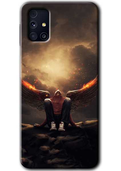 Galaxy M31S Kılıf Hd Desen Baskılı Arka Kapak + Esnek Nano Cam - Wings Of Power