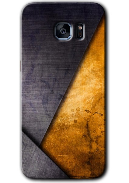 Galaxy S7 Edge Kılıf Hd Desen Baskılı Arka Kapak + Kırılmaz Cam - Abstract 3