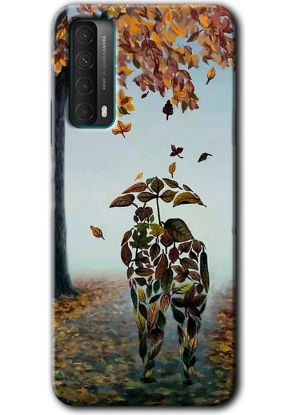 Huawei P Smart 2021 Kılıf Hd Desen Baskılı Arka Kapak + Kırılmaz Cam - Doğadan Aşk