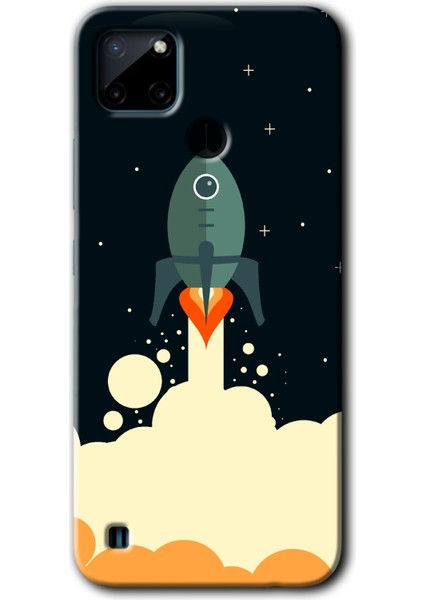 Realme C21 Kılıf Hd Desen Baskılı Arka Kapak - Space Smoke