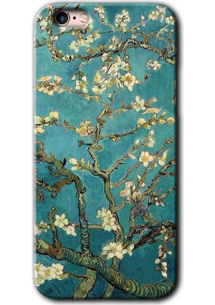Apple iPhone 6s Kılıf Hd Desen Baskılı Arka Kapak + Kırılmaz Cam - Almond Blossom