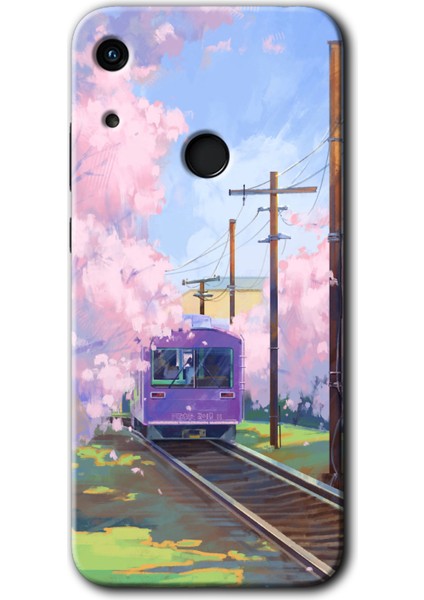 Huawei Y6S Kılıf Hd Desen Baskılı Arka Kapak + Esnek Nano Cam - Rails Paint