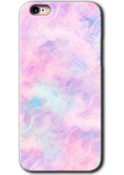 Apple iPhone 6s Kılıf Hd Desen Baskılı Arka Kapak + Kırılmaz Cam - Pembe-Duman